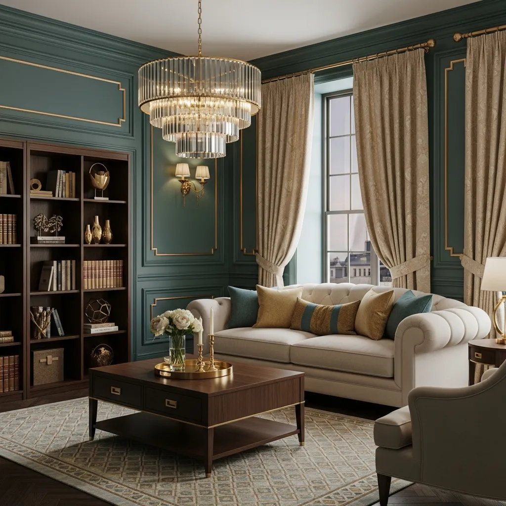 Room featuring sophisticated color palette